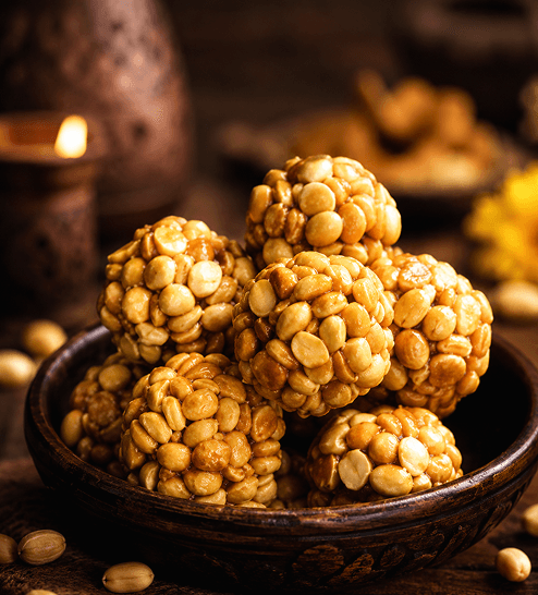 Roasted Gram Candy Balls / பொரிக்கடலை உருண்டை