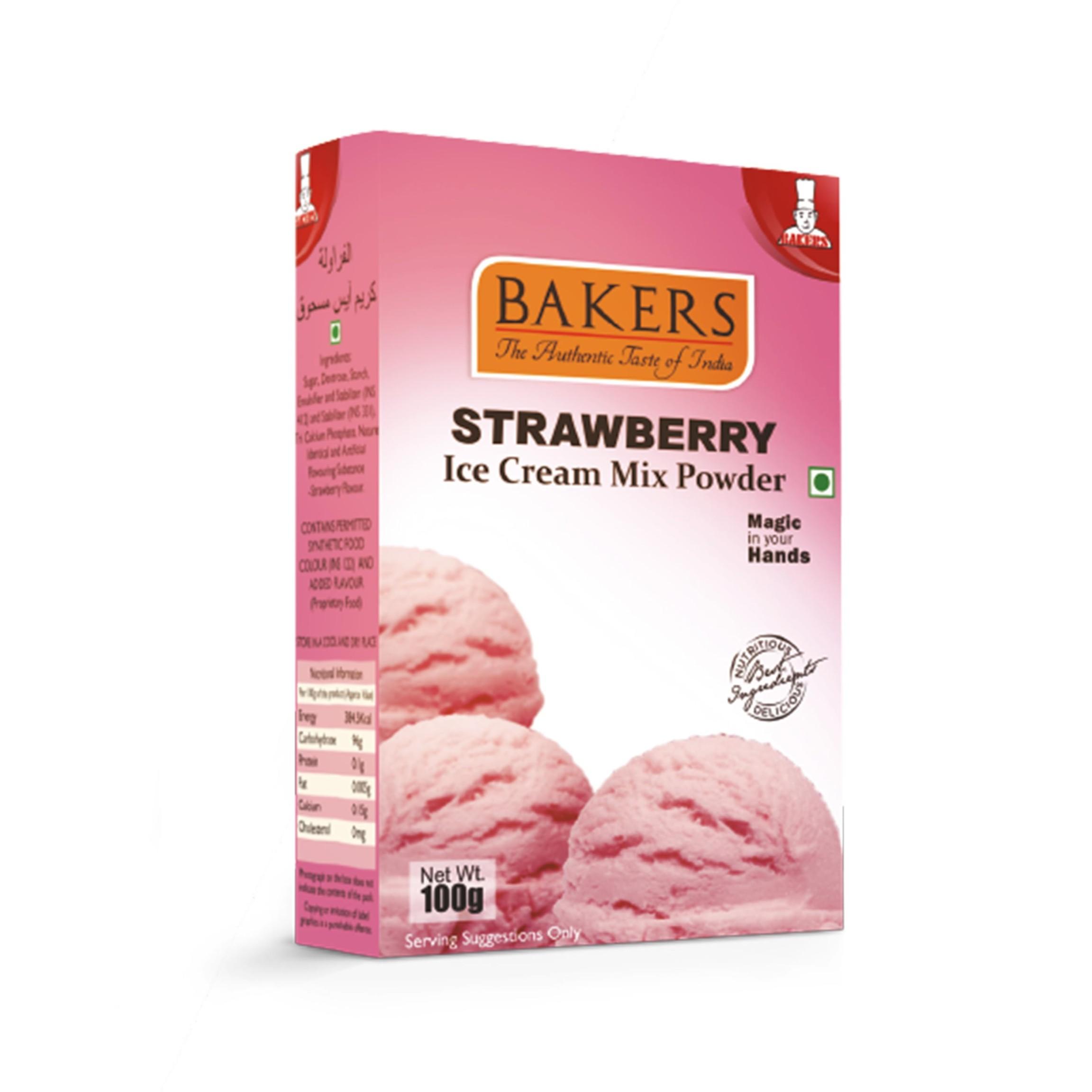 Ice Cream mix Bakers Strawberry ஐஸ்கிரீம் பவுடர் - product media