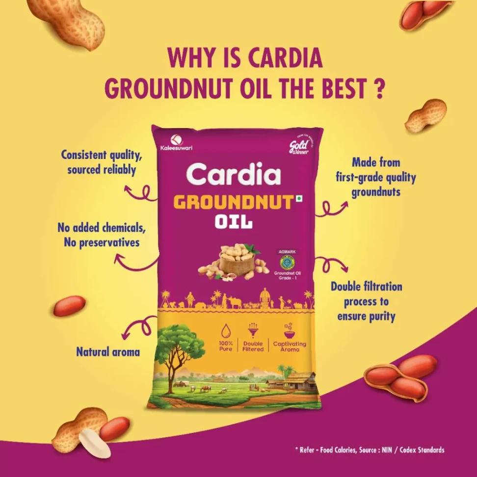 Cardia Groundnut Oil 1LITER கார்டியா க்ரௌனட் எண்ணெய் - product media